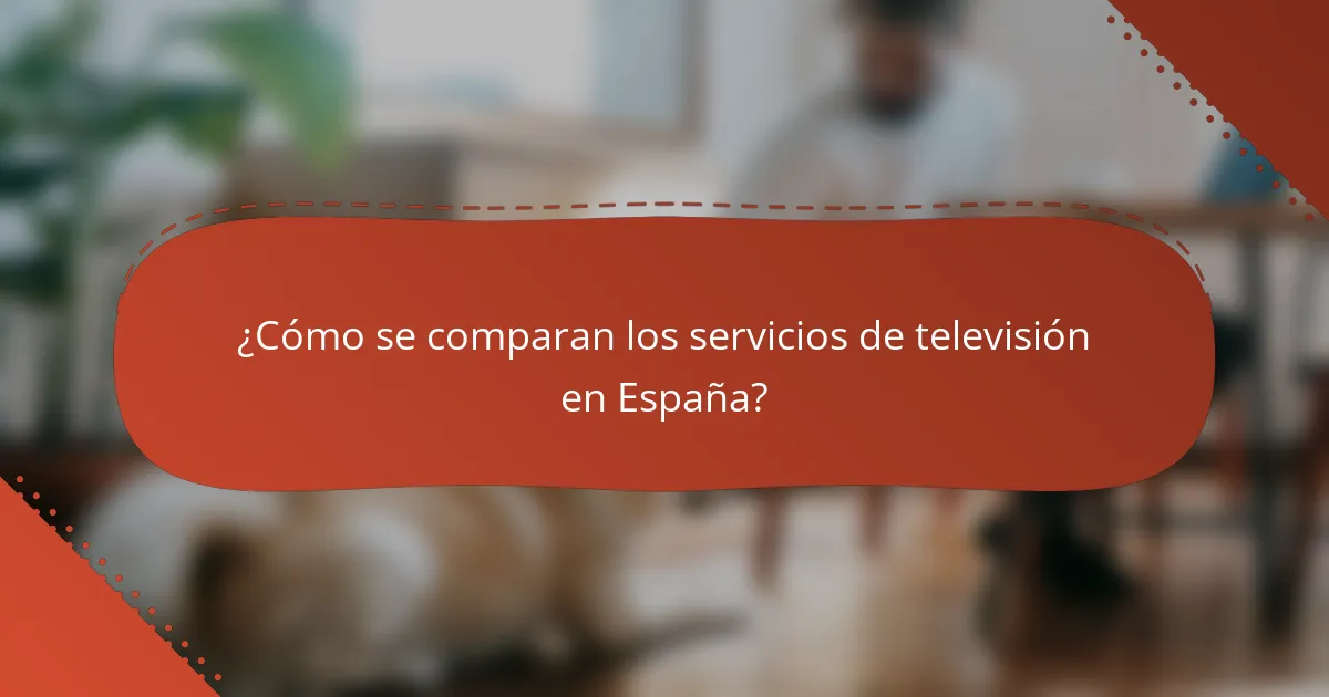 ¿Cómo se comparan los servicios de televisión en España?