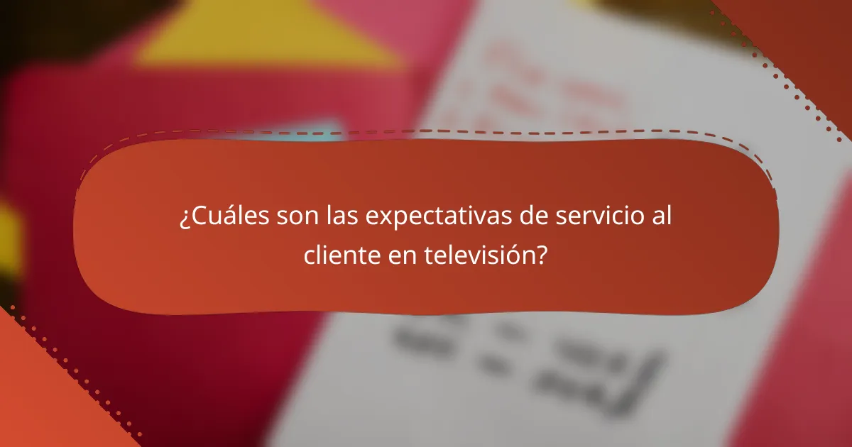 ¿Cuáles son las expectativas de servicio al cliente en televisión?